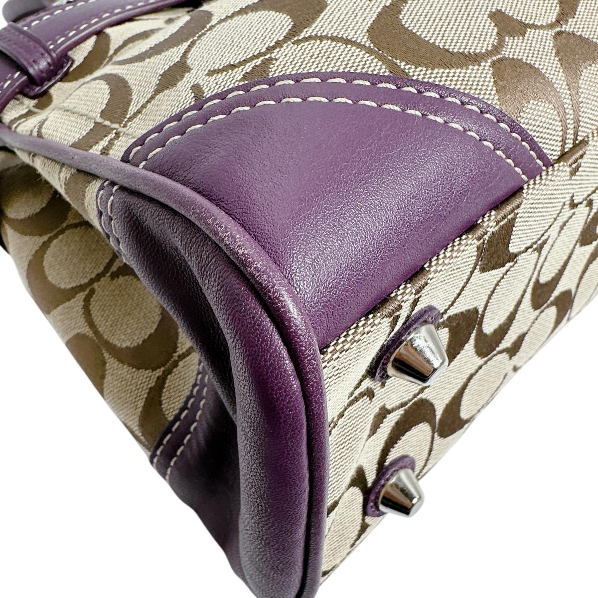 コーチ COACH ハンドバッグ
 ハンドバッグ シグネチャー キャンバス J0993 パープル 【SS】
 【中古】