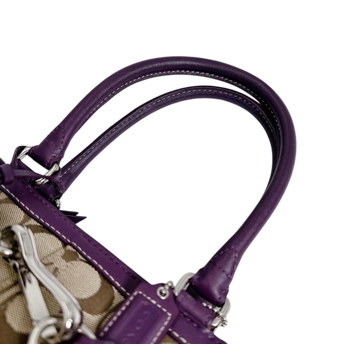 コーチ COACH ハンドバッグ
 ハンドバッグ シグネチャー キャンバス J0993 パープル 【SS】
 【中古】