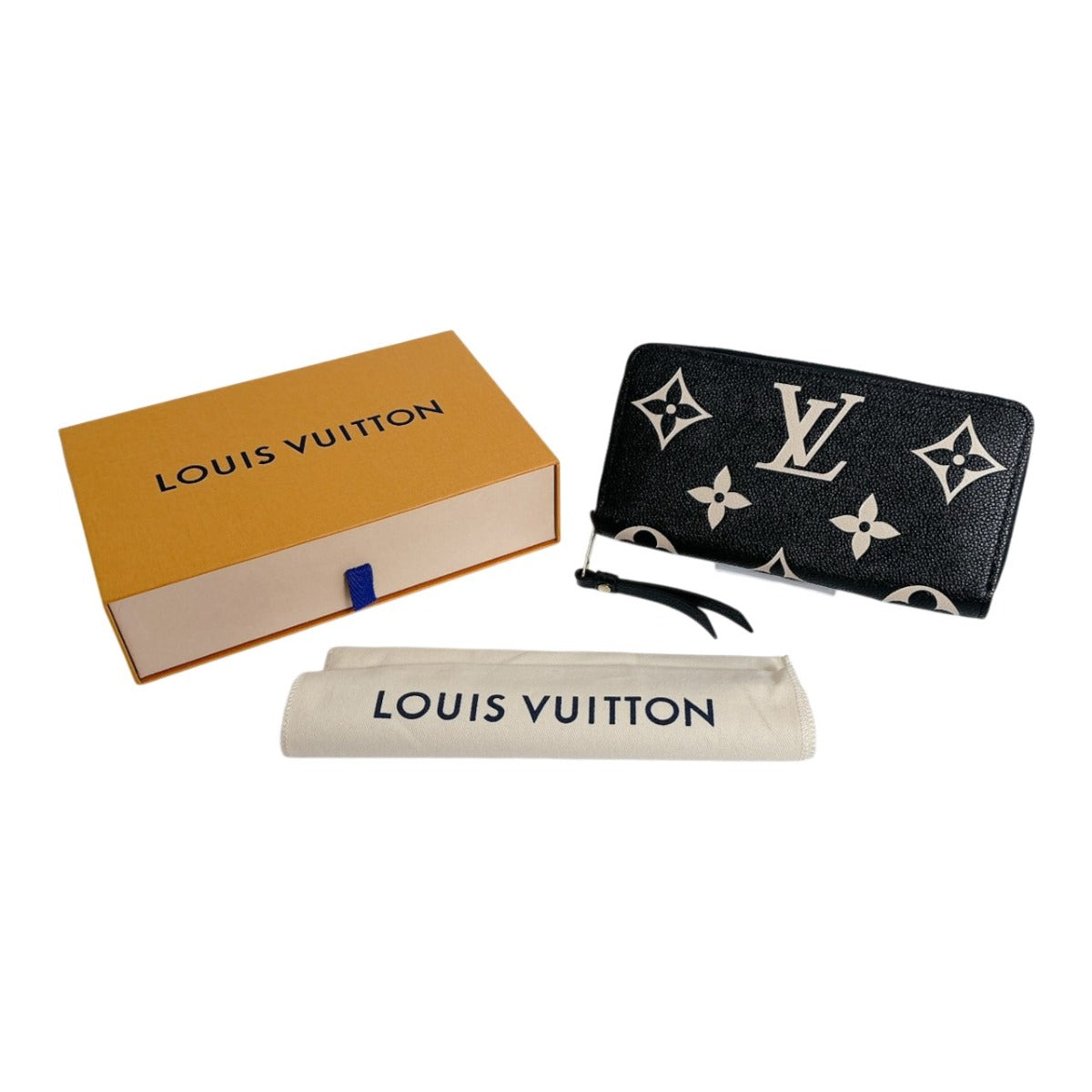 ルイヴィトン LOUIS VUITTON 長財布
 ラウンドファスナー アンプラント ジッピーウォレット モノグラムアンプラント M80481 ブラックベージュ LV
 【SS】
 【中古】