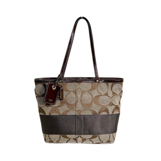 コーチ COACH トートバッグ
 トートバッグ キャンバス シグネチャー キャンバス M0667 ブラウン 【SS】
 【中古】