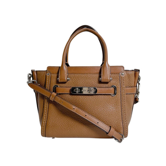 コーチ COACH ハンドバッグ
 トートバッグ キャリーオール スワッガー 21 レザー 37444 ブラウン 【SS】
 【中古】