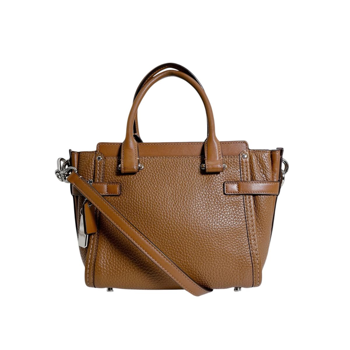 コーチ COACH ハンドバッグ
 トートバッグ キャリーオール スワッガー 21 レザー 37444 ブラウン 【SS】
 【中古】