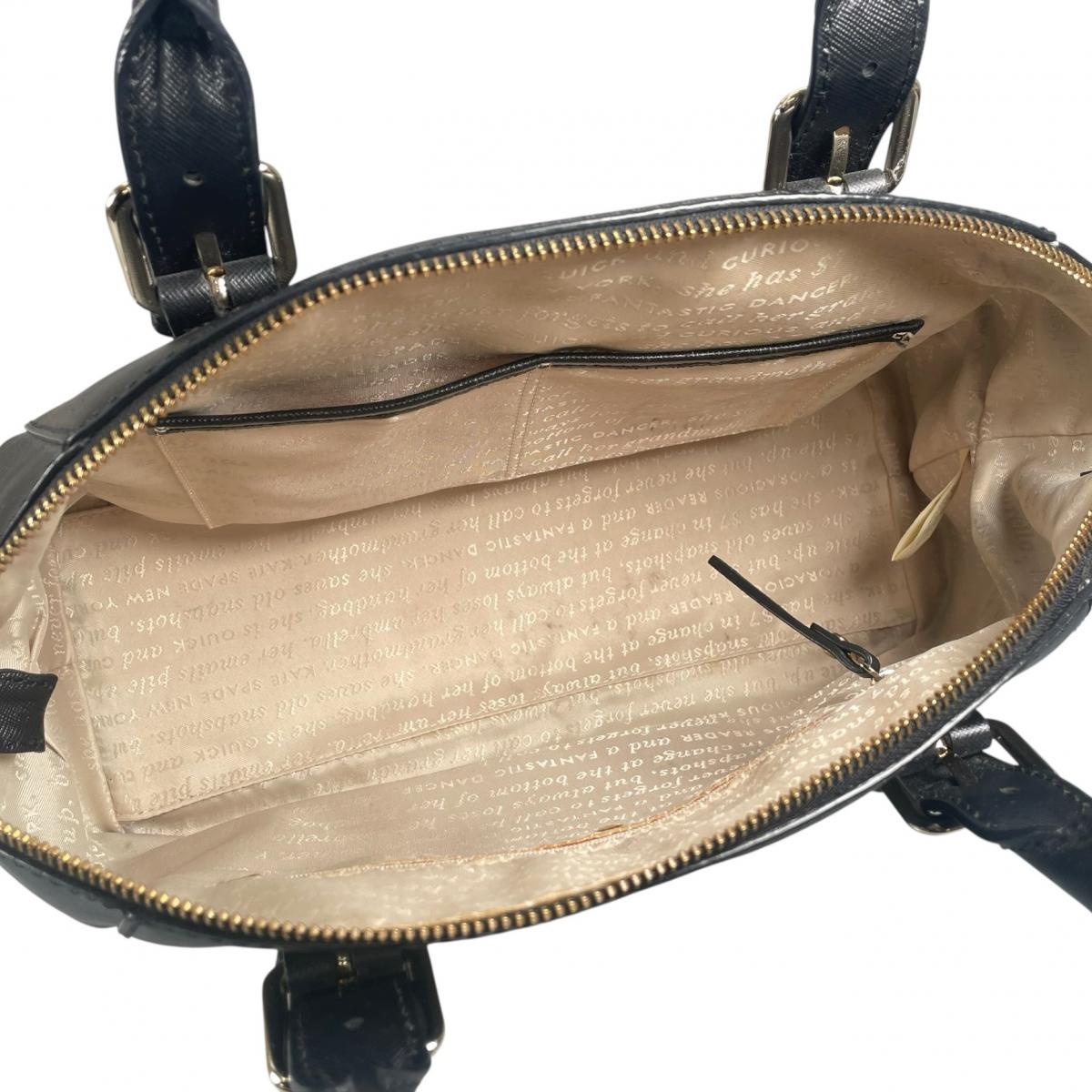 ケイトスペード Kate Spade ハンドバッグ
 トートバッグ ニューヨーク サフィアーノ レザー ブラック 【SS】
 【中古】