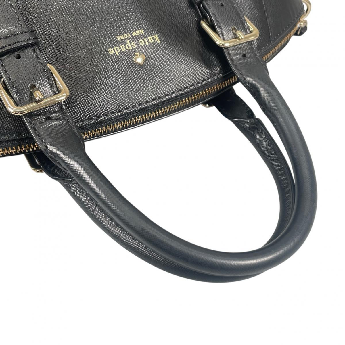 ケイトスペード Kate Spade ハンドバッグ
 トートバッグ ニューヨーク サフィアーノ レザー ブラック 【SS】
 【中古】