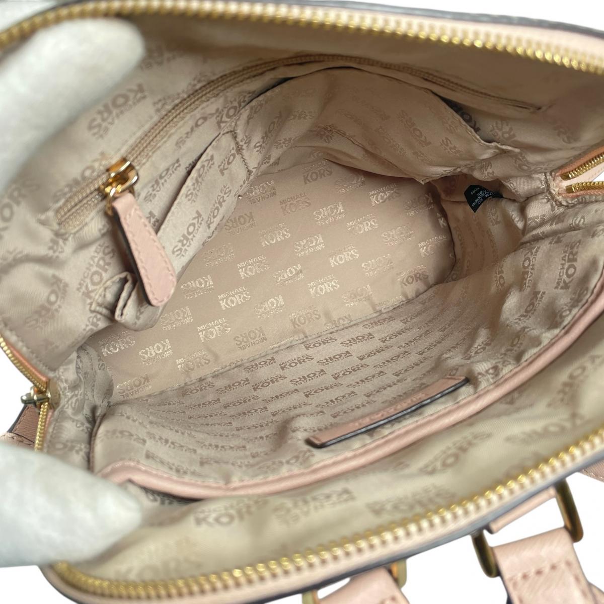 マイケルコース Michael Kors リュック・デイパック
 バックパック サフィアーノ Emmy 牛革 ピンクベージュ 【SS】
 【中古】