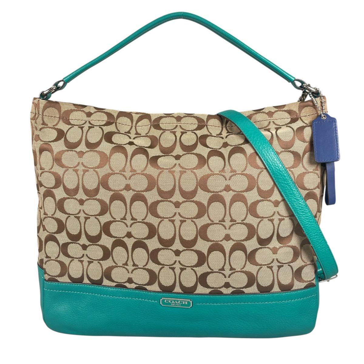 コーチ COACH ハンドバッグ
 2WAYショルダーバッグ ホーボー パーク シグネチャー キャンバス F23279 ベージュ 【SS】
 【中古】