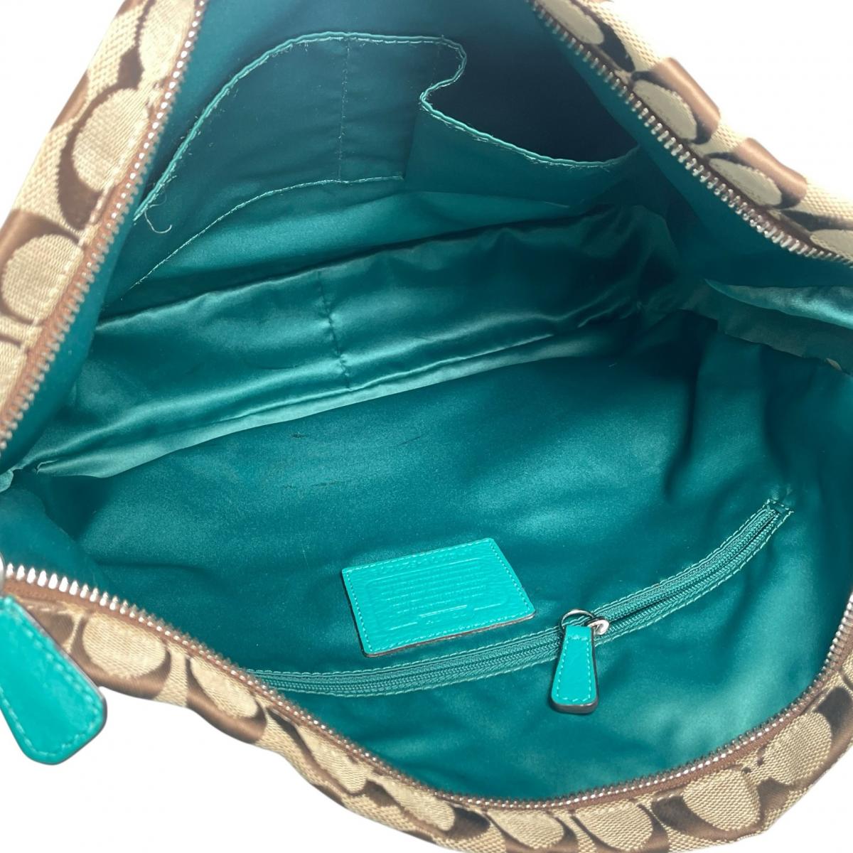 コーチ COACH ハンドバッグ
 2WAYショルダーバッグ ホーボー パーク シグネチャー キャンバス F23279 ベージュ 【SS】
 【中古】