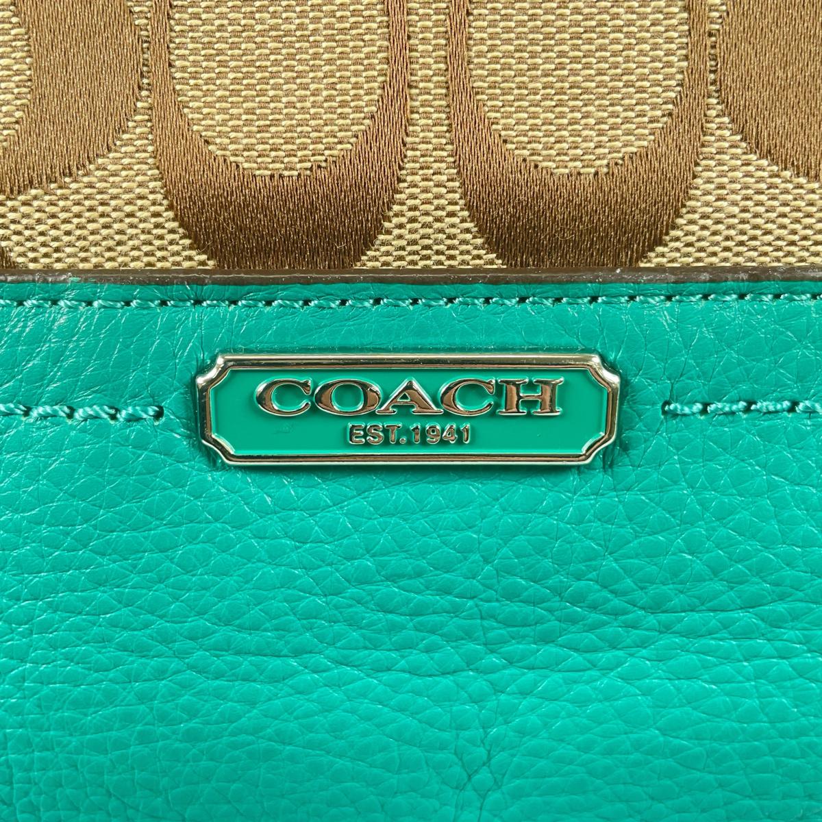 コーチ COACH ハンドバッグ
 2WAYショルダーバッグ ホーボー パーク シグネチャー キャンバス F23279 ベージュ 【SS】
 【中古】