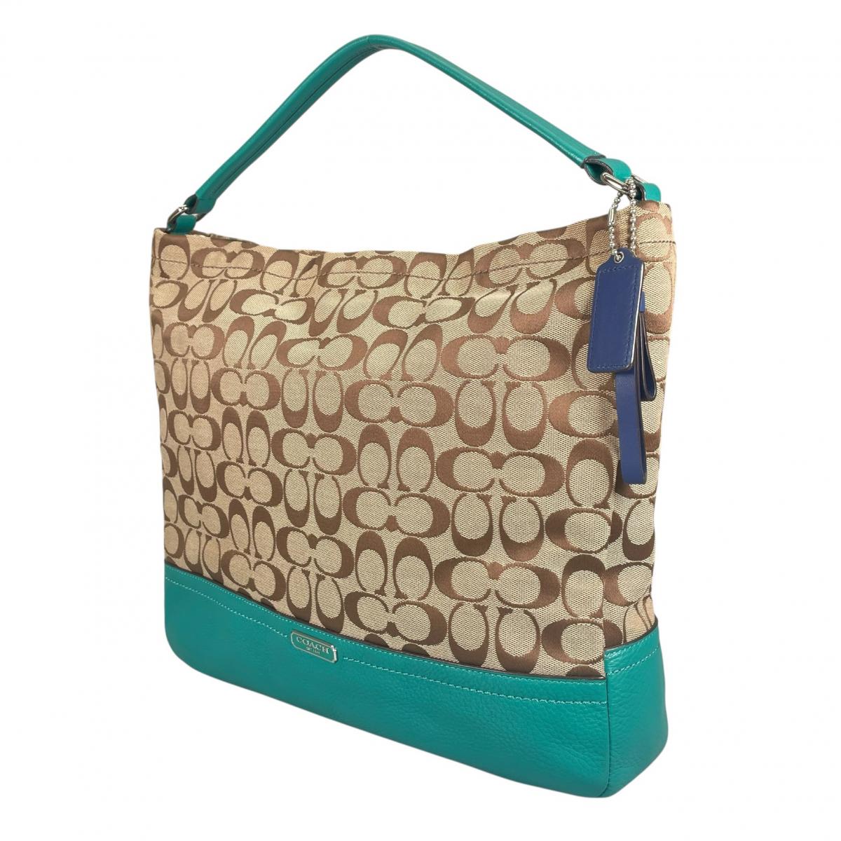 コーチ COACH ハンドバッグ
 2WAYショルダーバッグ ホーボー パーク シグネチャー キャンバス F23279 ベージュ 【SS】
 【中古】