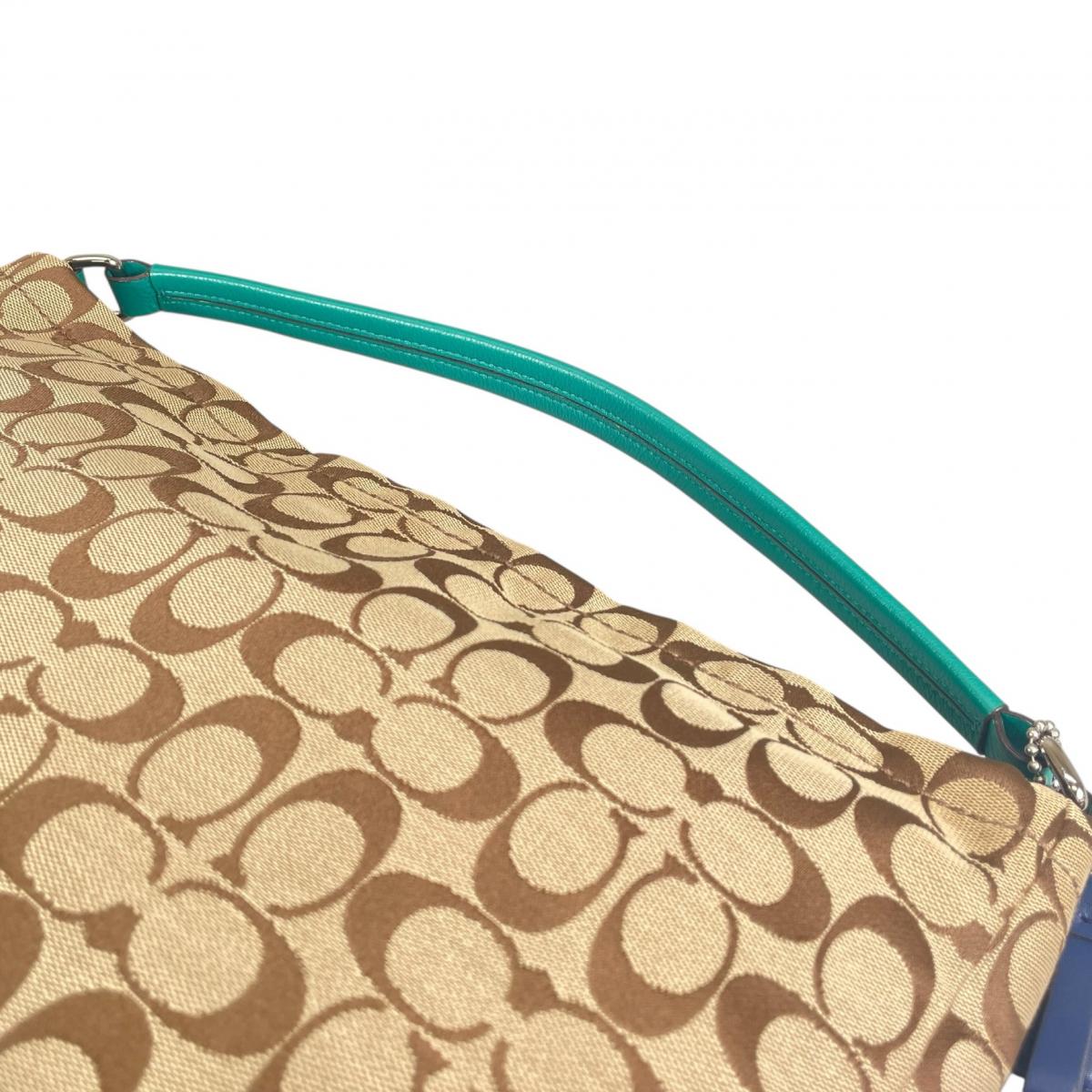 コーチ COACH ハンドバッグ
 2WAYショルダーバッグ ホーボー パーク シグネチャー キャンバス F23279 ベージュ 【SS】
 【中古】