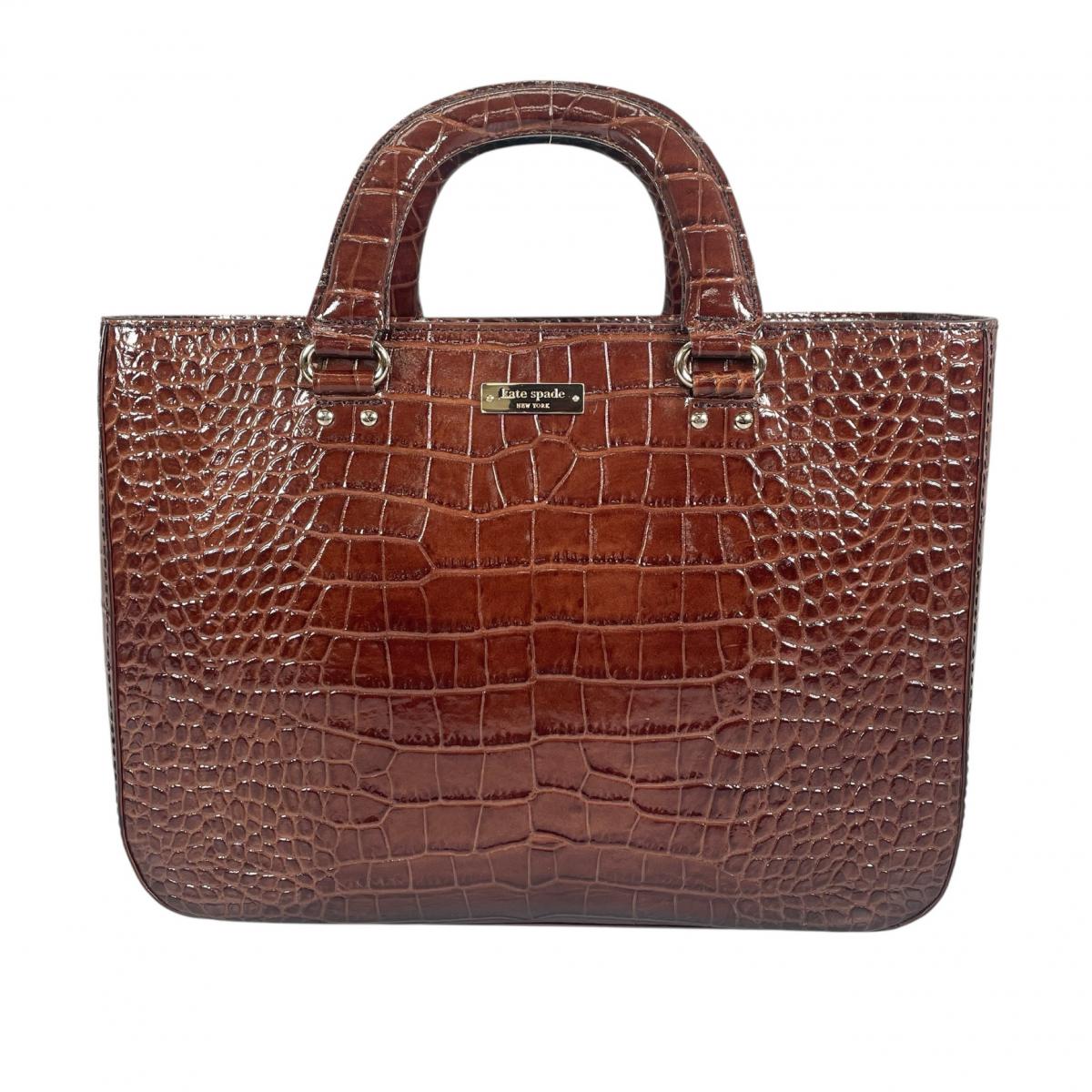 ケイトスペード Kate Spade ハンドバッグ
 ハンドバッグ ニューヨーク クロコ型押し レザー ブラウン 【SS】
 【中古】