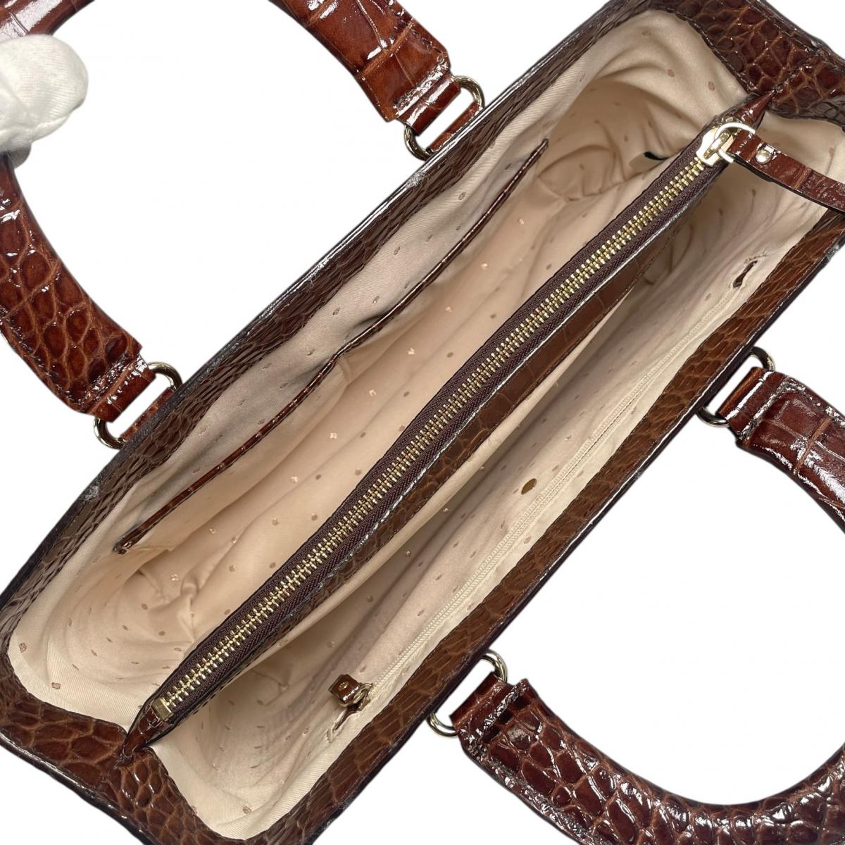 ケイトスペード Kate Spade ハンドバッグ
 ハンドバッグ ニューヨーク クロコ型押し レザー ブラウン 【SS】
 【中古】