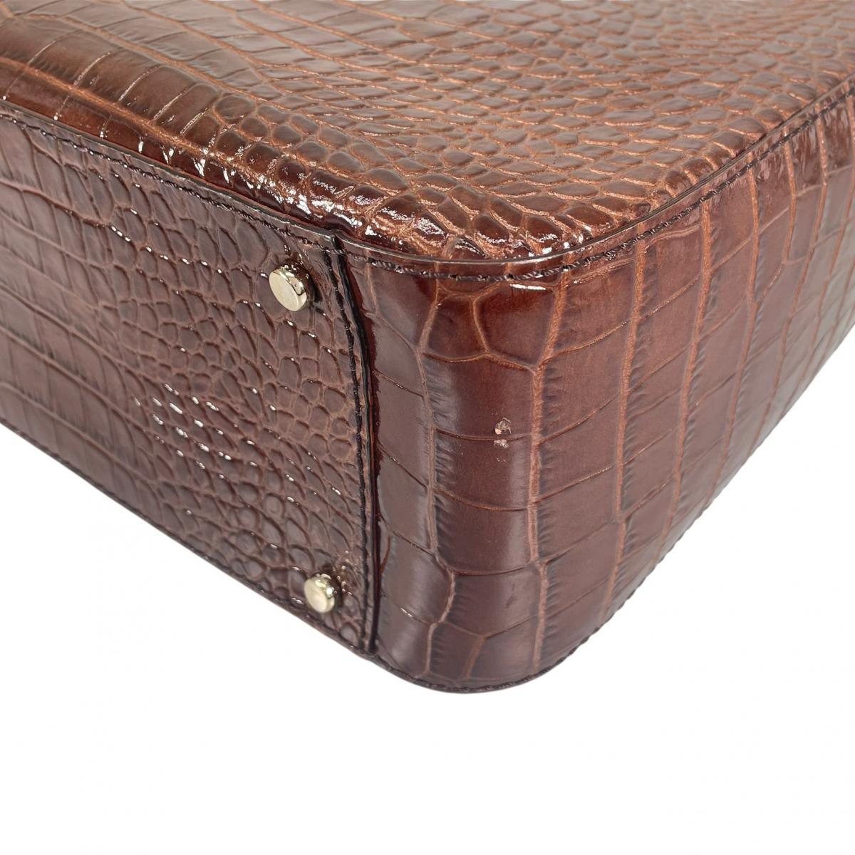 ケイトスペード Kate Spade ハンドバッグ
 ハンドバッグ ニューヨーク クロコ型押し レザー ブラウン 【SS】
 【中古】