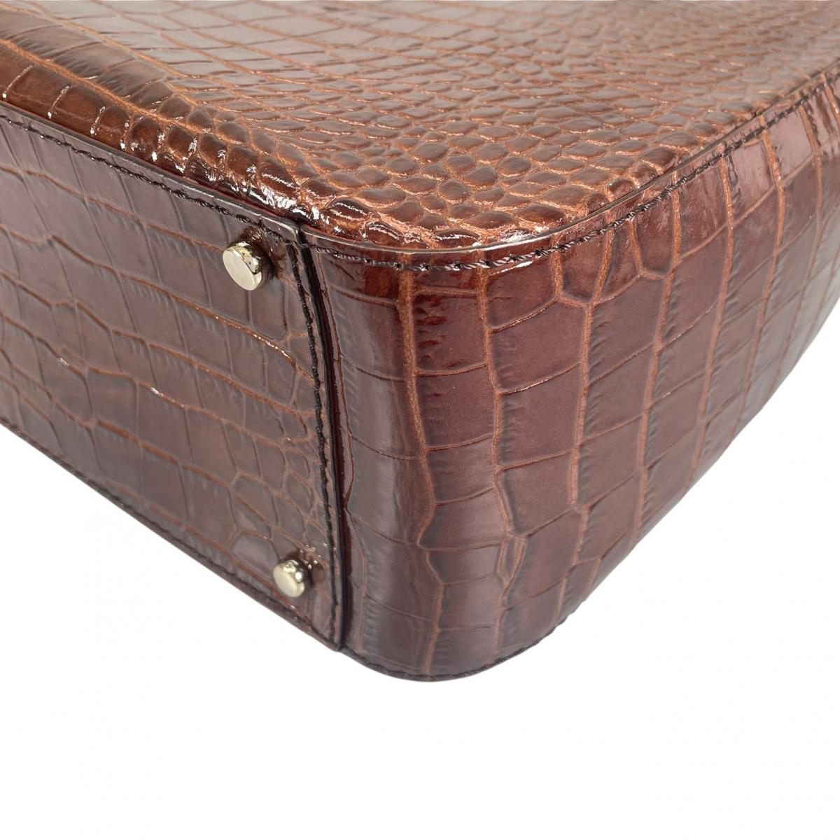 ケイトスペード Kate Spade ハンドバッグ
 ハンドバッグ ニューヨーク クロコ型押し レザー ブラウン 【SS】
 【中古】