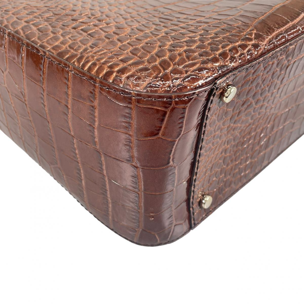 ケイトスペード Kate Spade ハンドバッグ
 ハンドバッグ ニューヨーク クロコ型押し レザー ブラウン 【SS】
 【中古】