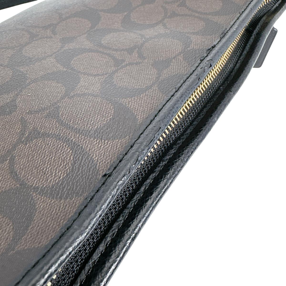 コーチ COACH トートバッグ
 ショルダーバッグ レザ－ ギャラリートート レザー ブラウン 【SS】
 【中古】