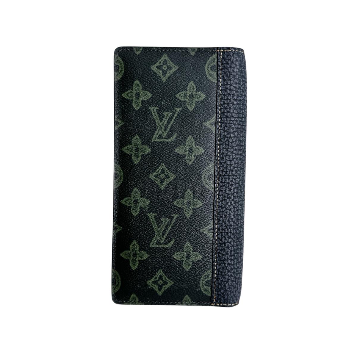 ルイヴィトン LOUIS VUITTON 長財布
 二つ折り長財布 モノグラム ポルトフォイユ・ブラザNM モノグラムキャンバス M81807 ダークグリーン LV
 【SS】
 【中古】