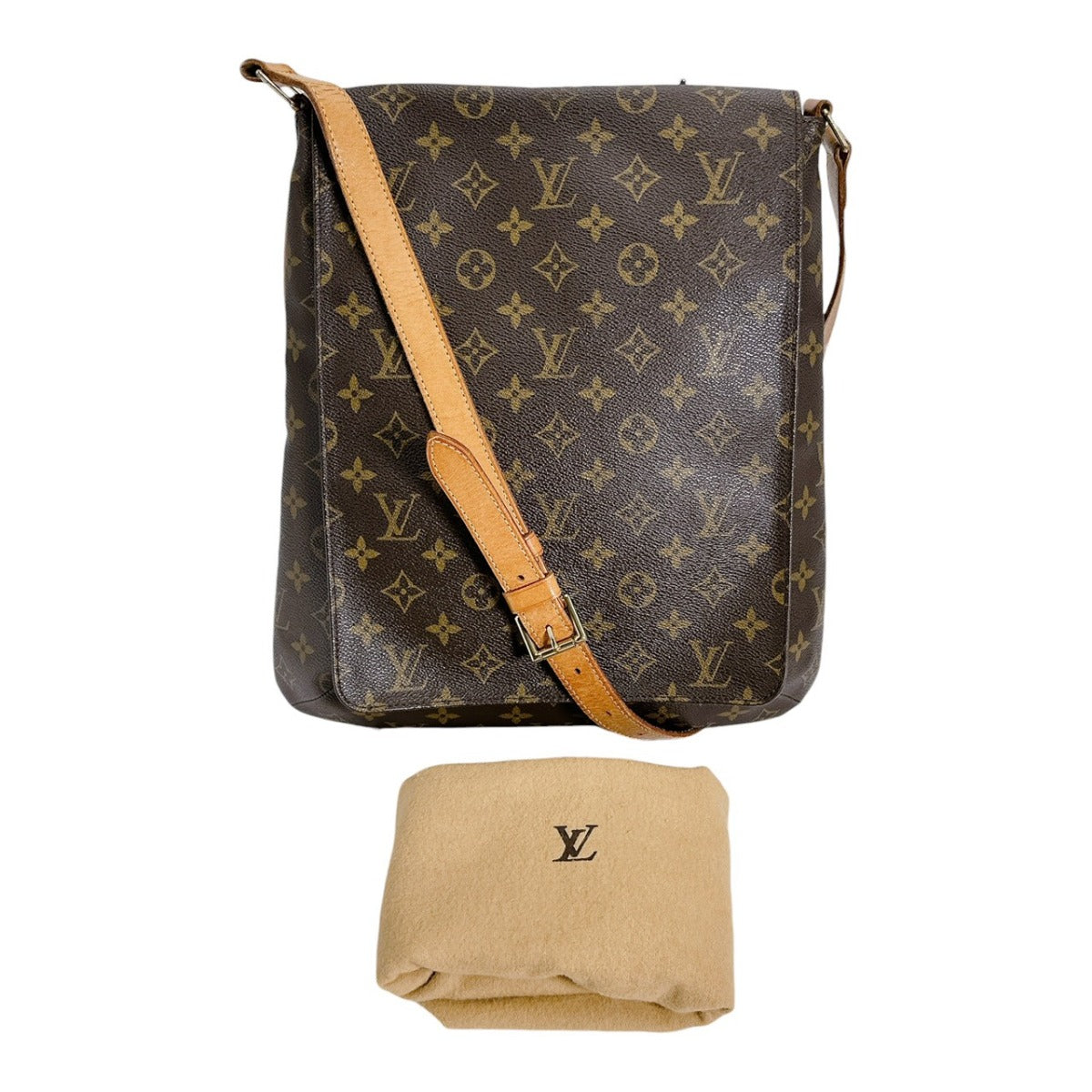 ルイヴィトン LOUIS VUITTON ショルダーバッグ
 斜め掛けショルダー モノグラム ミュゼット モノグラムキャンバス M51256 ブラウン LV
 【SS】
 【中古】