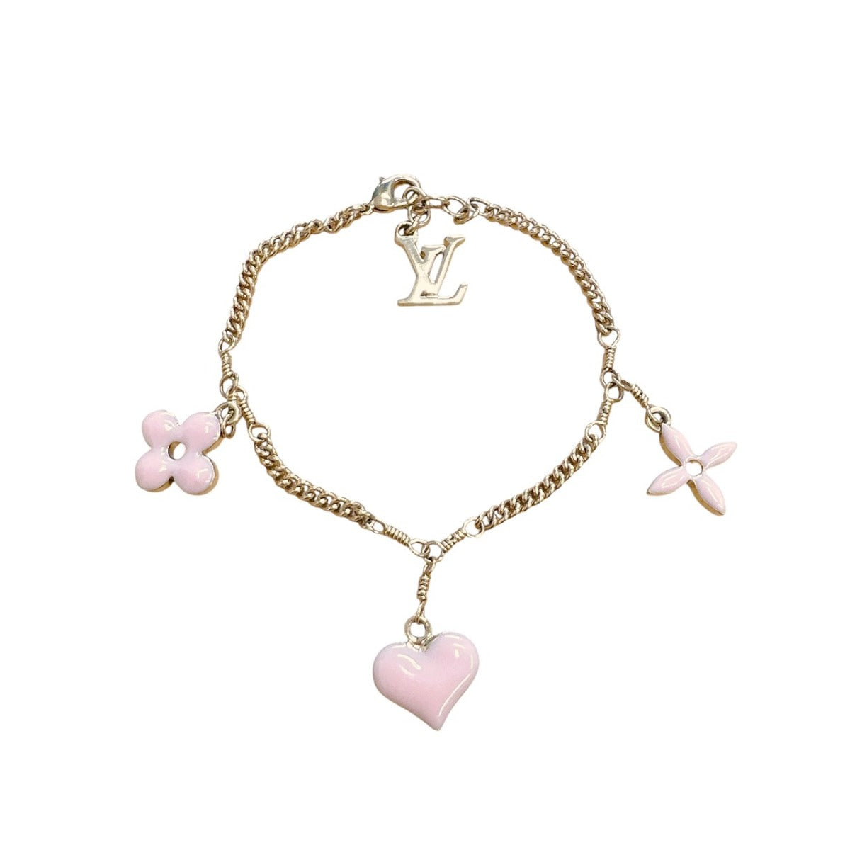 ルイヴィトン LOUIS VUITTON ブレスレット
 モノグラム スウィートモノグラム ブラスレ GP M65477 ピンクxゴールド LV
 【SS】
 【中古】
