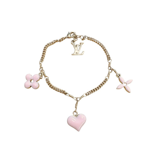 ルイヴィトン LOUIS VUITTON ブレスレット
 モノグラム スウィートモノグラム ブラスレ GP M65477 ピンクxゴールド LV
 【SS】
 【中古】