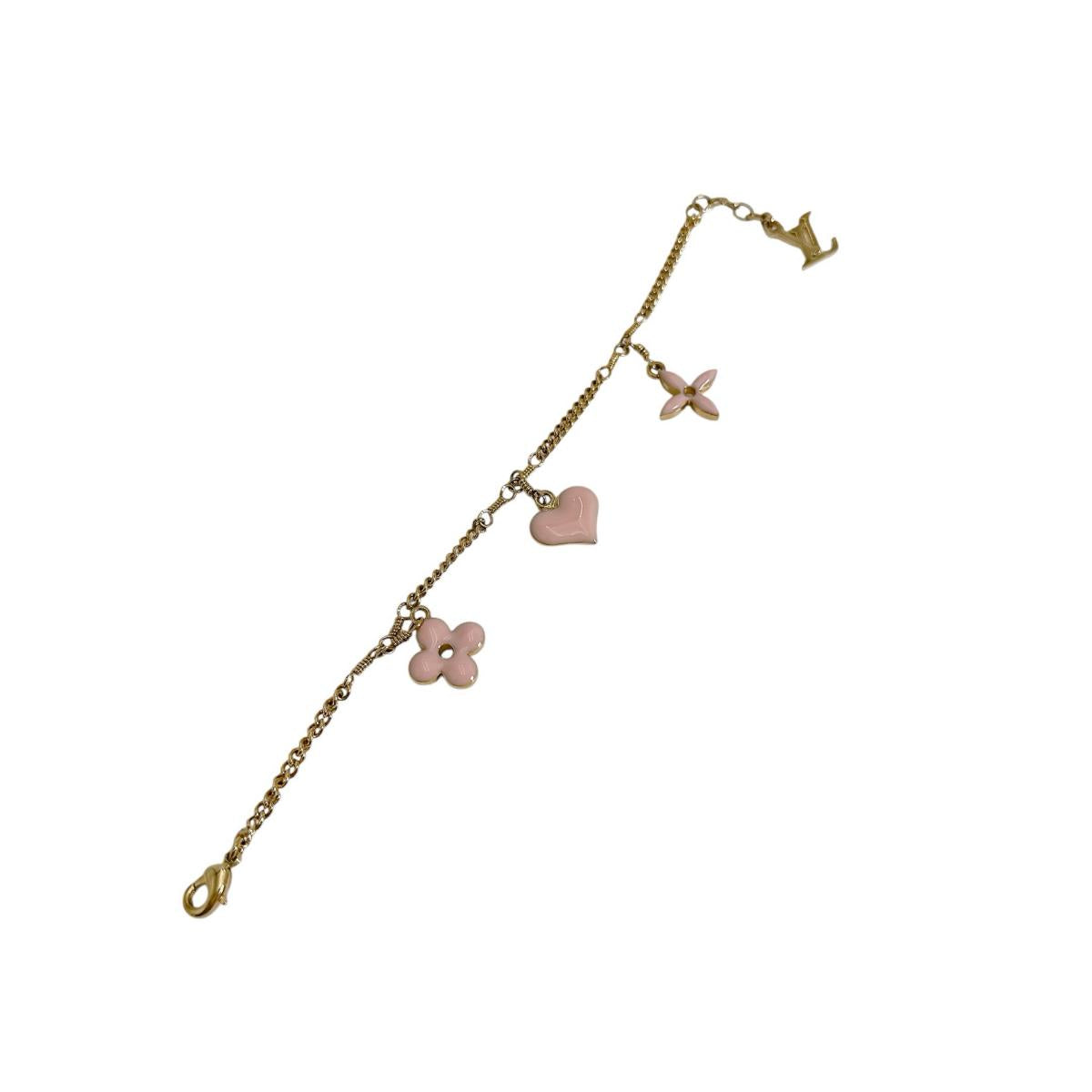 ルイヴィトン LOUIS VUITTON ブレスレット
 モノグラム スウィートモノグラム ブラスレ GP M65477 ピンクxゴールド LV
 【SS】
 【中古】