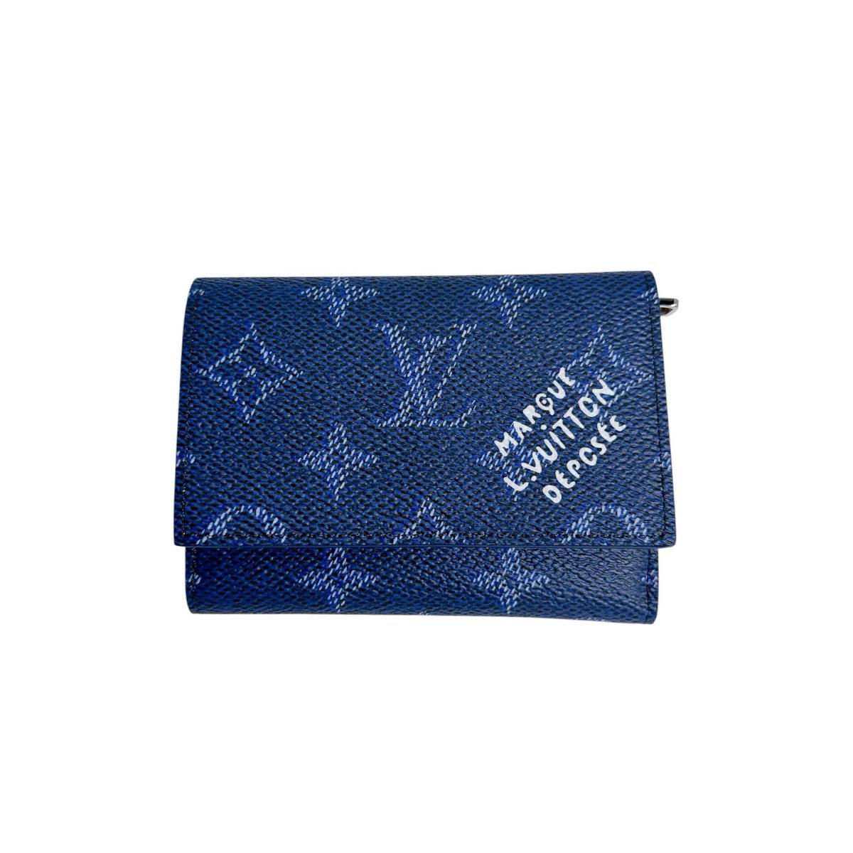 ルイヴィトン LOUIS VUITTON 三つ折り財布
 財布 モノグラム ヴィクターウォレット モノグラムキャンバス M26857 ブルー LV
 【中古】