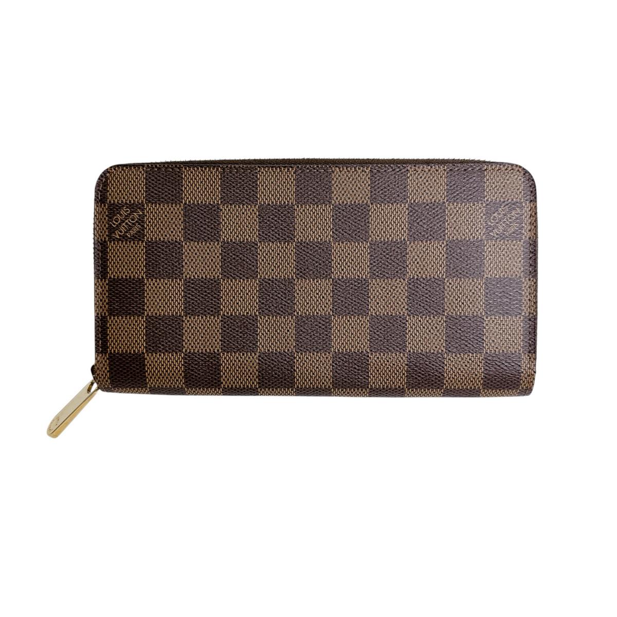 ルイヴィトン LOUIS VUITTON 長財布
 ラウンドファスナー ダミエ ジッピーウォレット ダミエキャンバス N60015 エベヌ LV
 【SS】
 【中古】