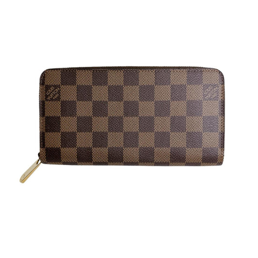 ルイヴィトン LOUIS VUITTON 長財布
 ラウンドファスナー ダミエ ジッピーウォレット ダミエキャンバス N60015 エベヌ LV
 【SS】
 【中古】