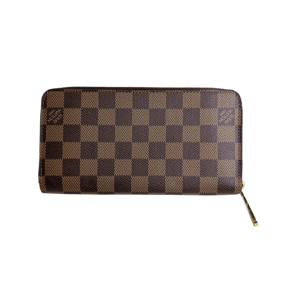 ルイヴィトン LOUIS VUITTON 長財布
 ラウンドファスナー ダミエ ジッピーウォレット ダミエキャンバス N60015 エベヌ LV
 【SS】
 【中古】