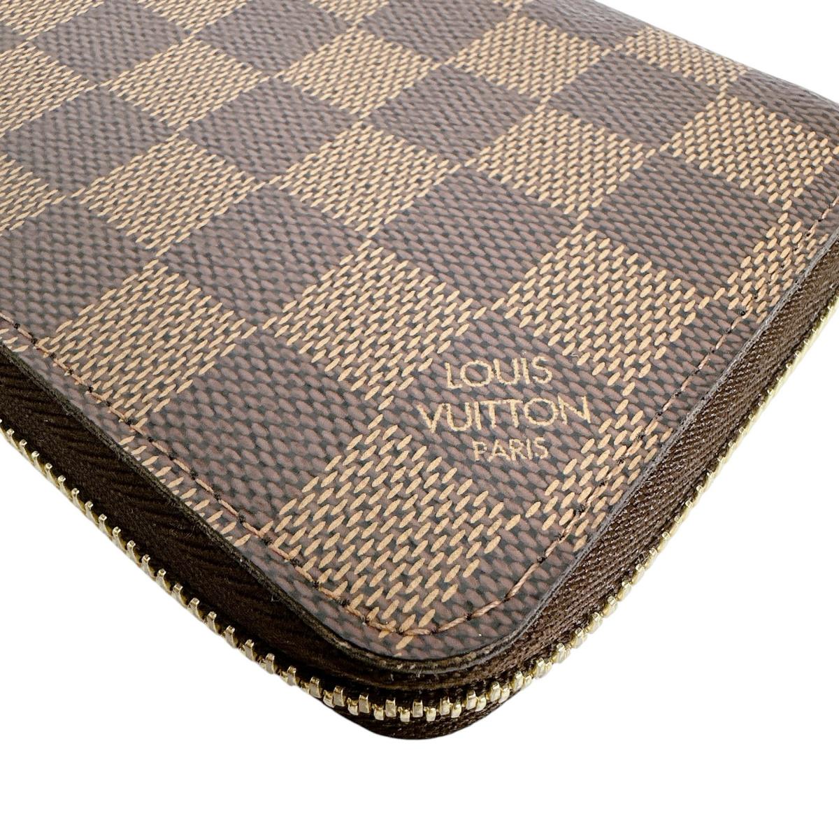 ルイヴィトン LOUIS VUITTON 長財布
 ラウンドファスナー ダミエ ジッピーウォレット ダミエキャンバス N60015 エベヌ LV
 【SS】
 【中古】