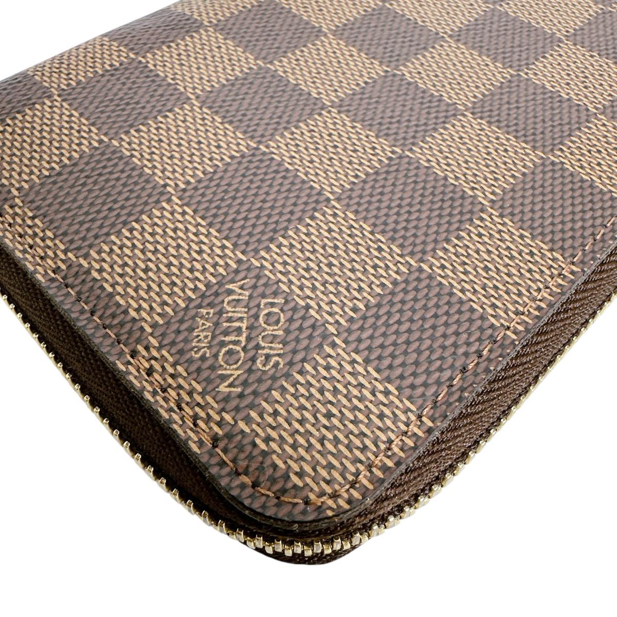 ルイヴィトン LOUIS VUITTON 長財布
 ラウンドファスナー ダミエ ジッピーウォレット ダミエキャンバス N60015 エベヌ LV
 【SS】
 【中古】
