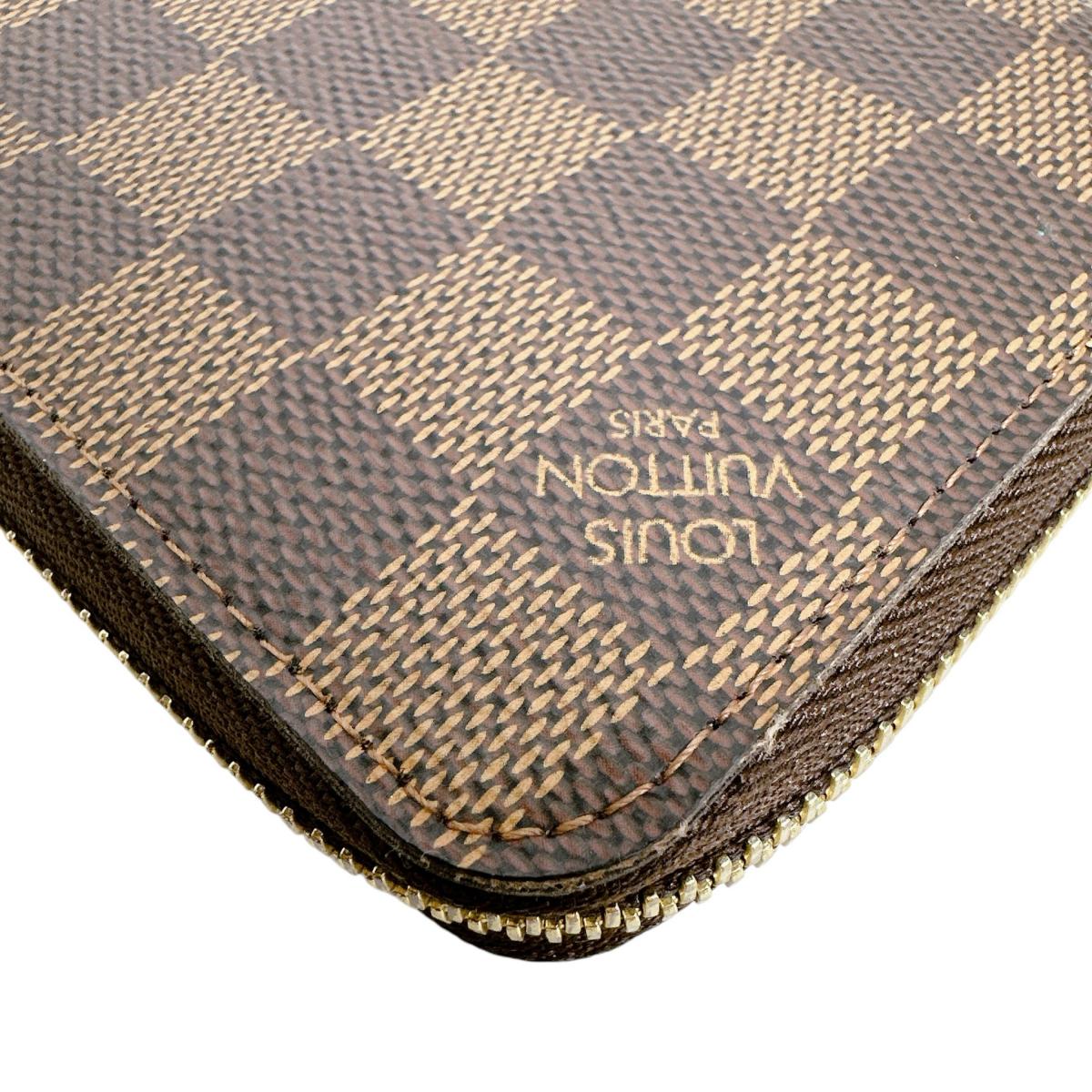ルイヴィトン LOUIS VUITTON 長財布
 ラウンドファスナー ダミエ ジッピーウォレット ダミエキャンバス N60015 エベヌ LV
 【SS】
 【中古】