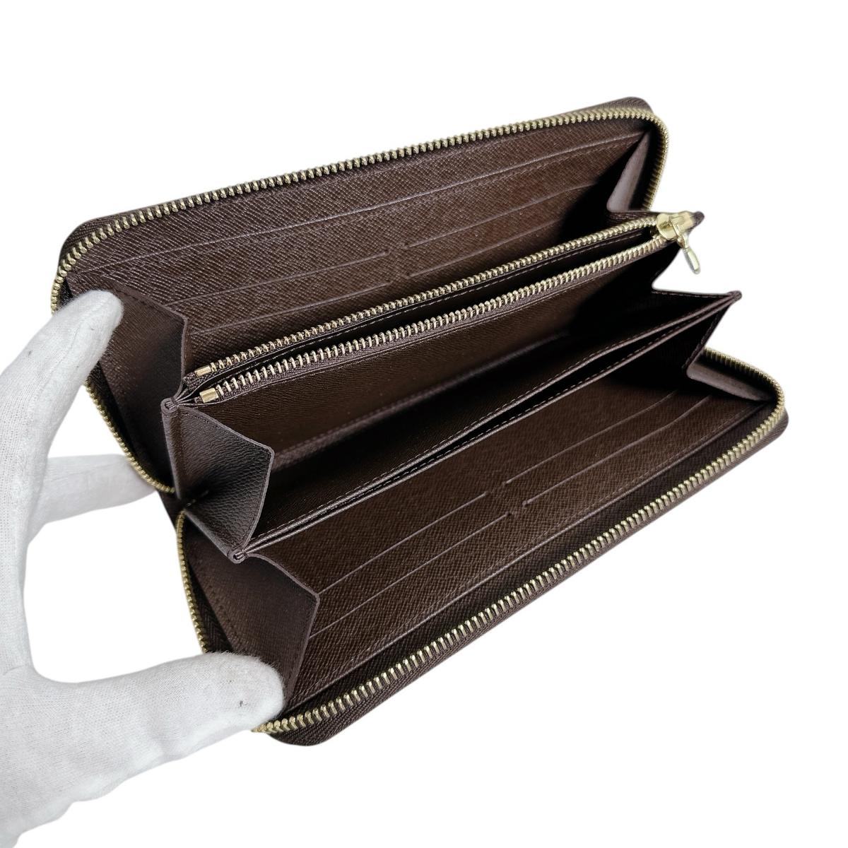 ルイヴィトン LOUIS VUITTON 長財布
 ラウンドファスナー ダミエ ジッピーウォレット ダミエキャンバス N60015 エベヌ LV
 【SS】
 【中古】