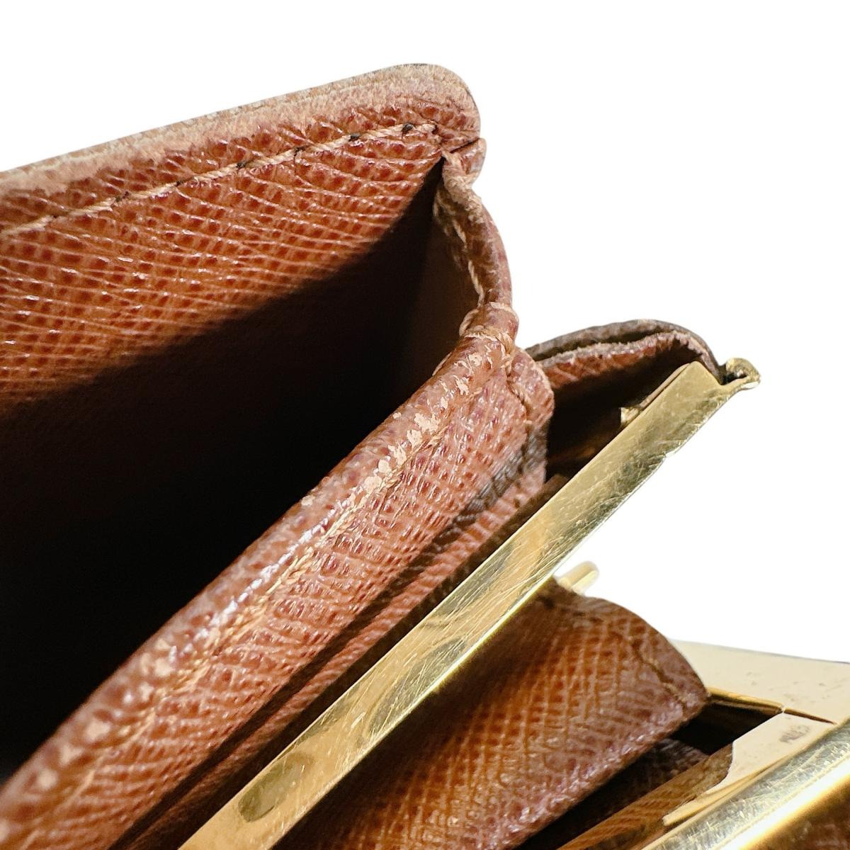 ルイヴィトン LOUIS VUITTON 二つ折り財布
 カード用ポケット付がま口財布 モノグラム ポルト モネ・ビエ ヴィエノア モノグラムキャンバス M61663 ブラウン LV
 【SS】
 【中古】