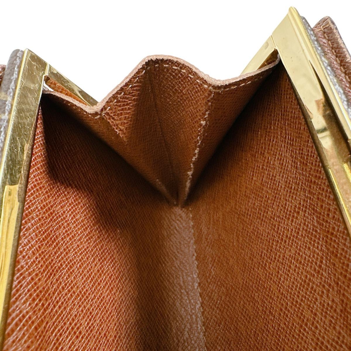 ルイヴィトン LOUIS VUITTON 二つ折り財布
 カード用ポケット付がま口財布 モノグラム ポルト モネ・ビエ ヴィエノア モノグラムキャンバス M61663 ブラウン LV
 【SS】
 【中古】