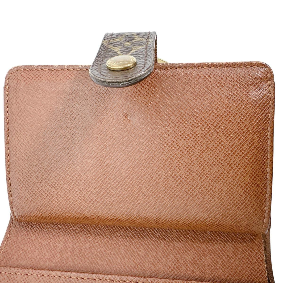 ルイヴィトン LOUIS VUITTON 二つ折り財布
 カード用ポケット付がま口財布 モノグラム ポルト モネ・ビエ ヴィエノア モノグラムキャンバス M61663 ブラウン LV
 【SS】
 【中古】