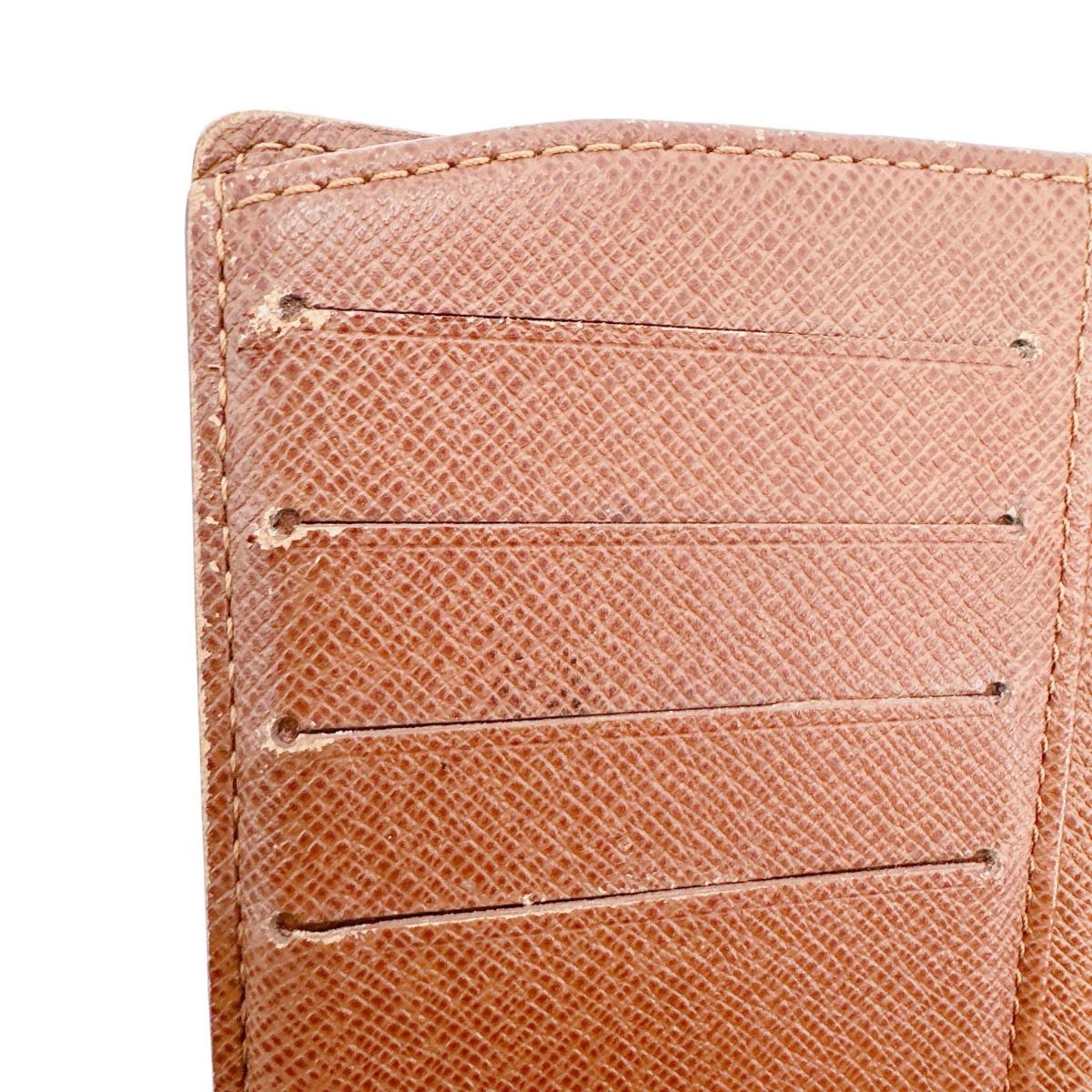 ルイヴィトン LOUIS VUITTON 二つ折り財布
 カード用ポケット付がま口財布 モノグラム ポルト モネ・ビエ ヴィエノア モノグラムキャンバス M61663 ブラウン LV
 【SS】
 【中古】