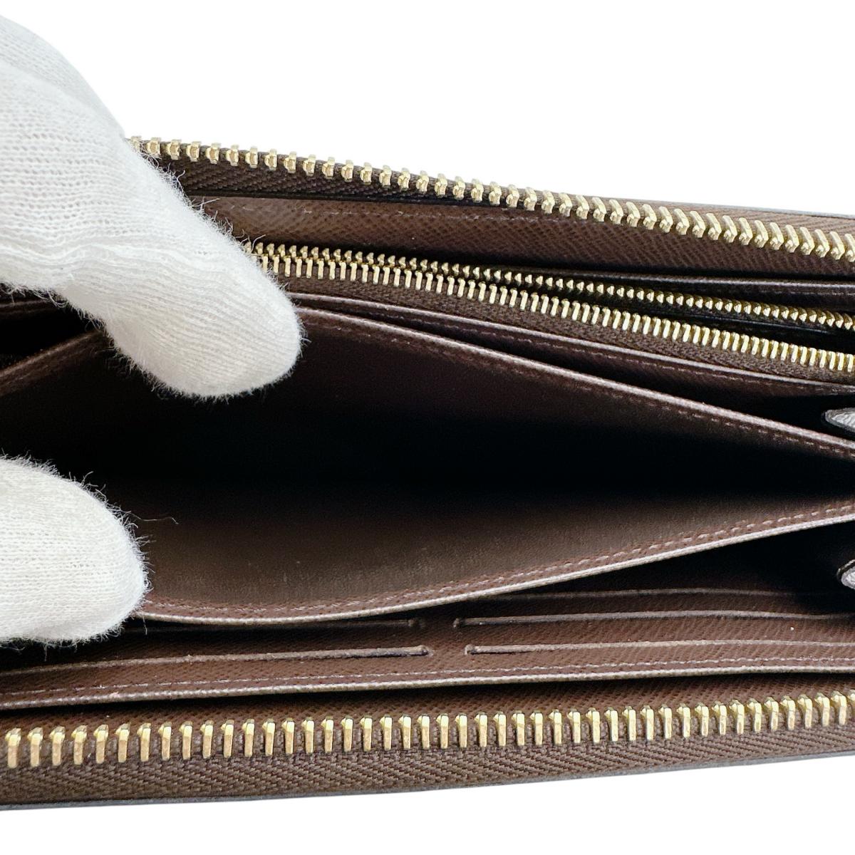 ルイヴィトン LOUIS VUITTON 長財布
 長財布 ダミエ ジッピーウォレット ダミエキャンバス N41661 ブラウン LV
 【SS】
 【中古】