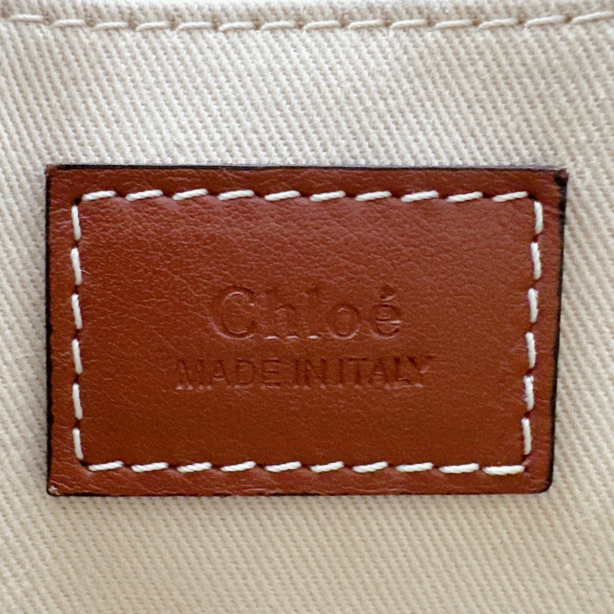 クロエ Chloe ハンドバッグ
 トートバッグ ウッディスモール Woody コットンキャンバス ベージュ 【SS】
 【中古】