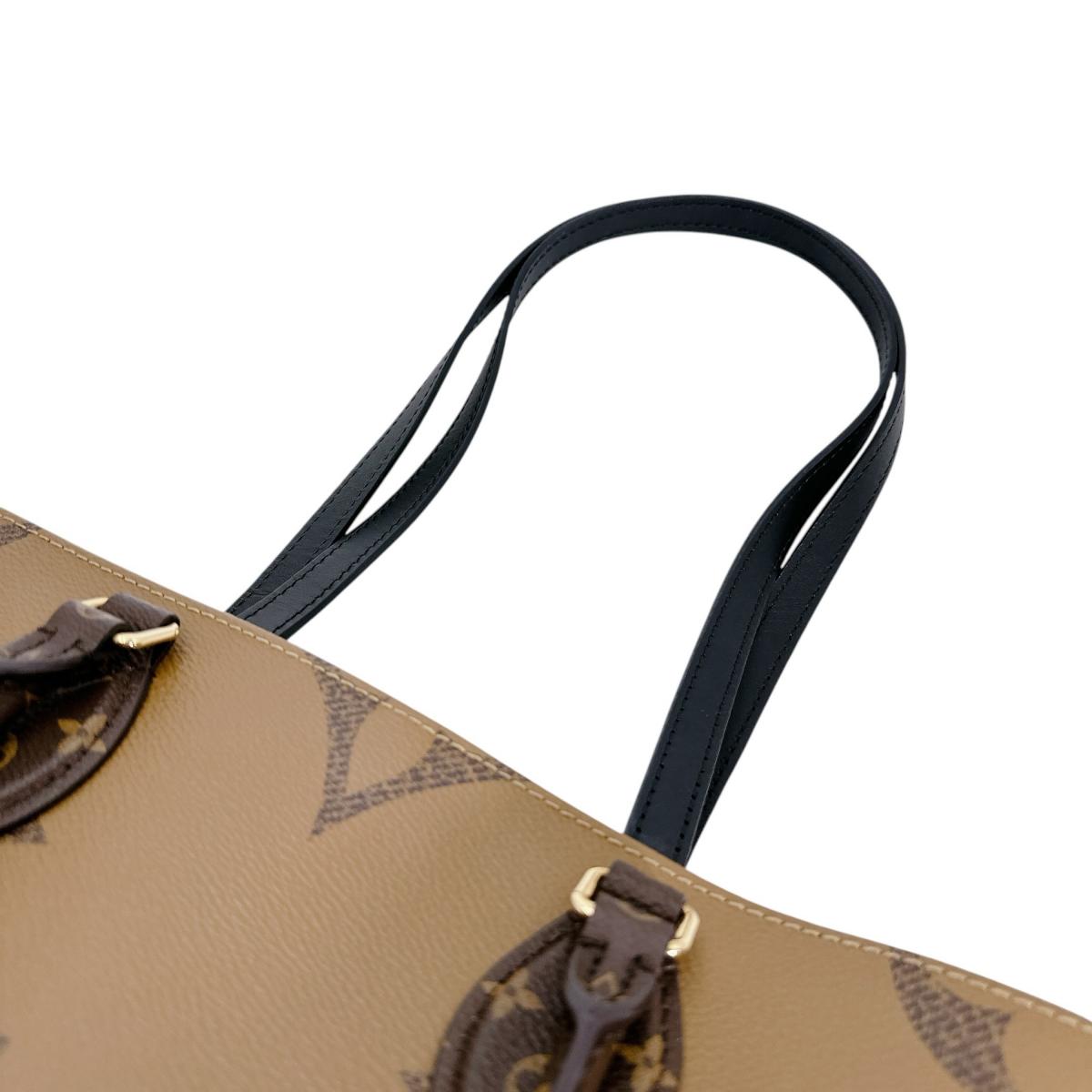 ルイヴィトン LOUIS VUITTON トートバッグ
 ハンドバッグ モノグラム・ジャイアントリバース オンザゴーMM モノグラムキャンバス M45321 ブラウン LV
 【SS】
 【中古】