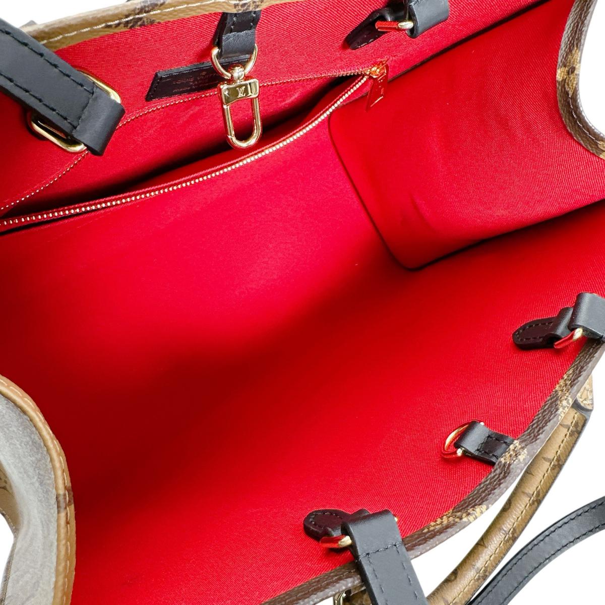 ルイヴィトン LOUIS VUITTON トートバッグ
 ハンドバッグ モノグラム・ジャイアントリバース オンザゴーMM モノグラムキャンバス M45321 ブラウン LV
 【SS】
 【中古】