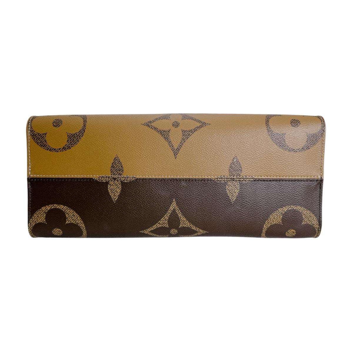 ルイヴィトン LOUIS VUITTON トートバッグ
 ハンドバッグ モノグラム・ジャイアントリバース オンザゴーMM モノグラムキャンバス M45321 ブラウン LV
 【SS】
 【中古】