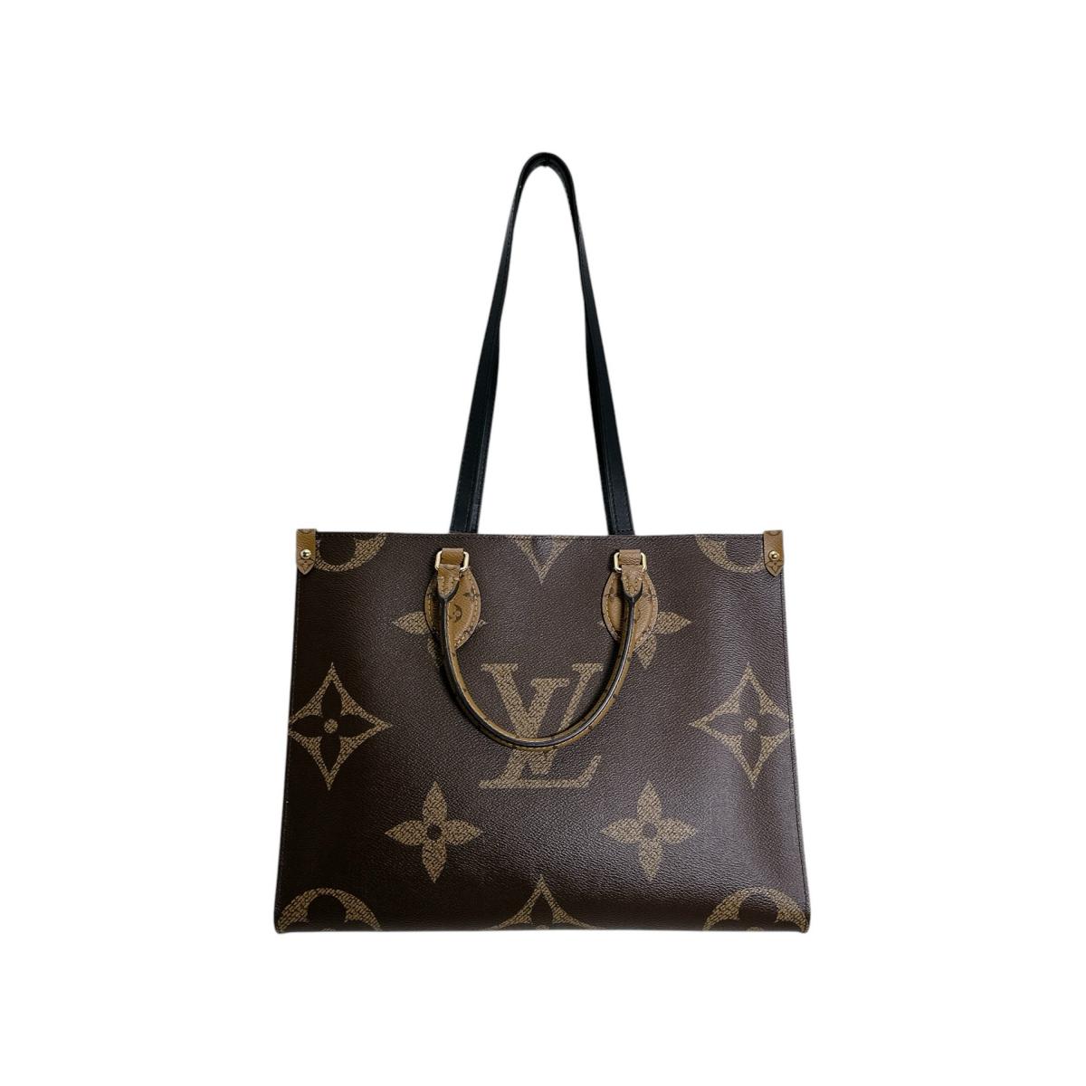 ルイヴィトン LOUIS VUITTON トートバッグ
 ハンドバッグ モノグラム・ジャイアントリバース オンザゴーMM モノグラムキャンバス M45321 ブラウン LV
 【SS】
 【中古】