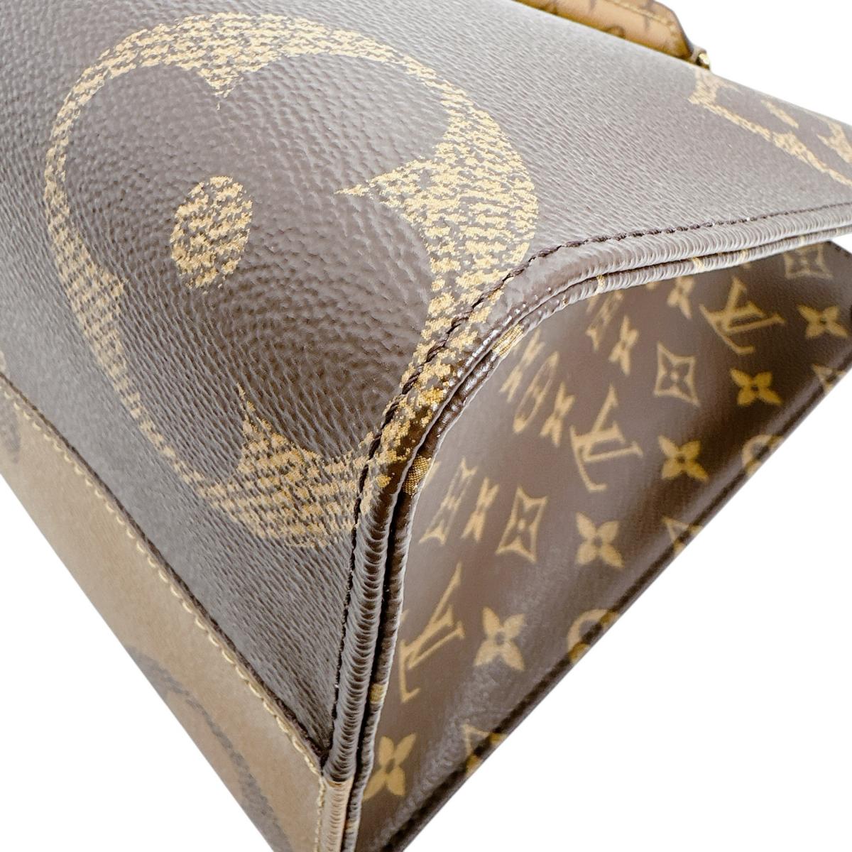 ルイヴィトン LOUIS VUITTON トートバッグ
 ハンドバッグ モノグラム・ジャイアントリバース オンザゴーMM モノグラムキャンバス M45321 ブラウン LV
 【SS】
 【中古】
