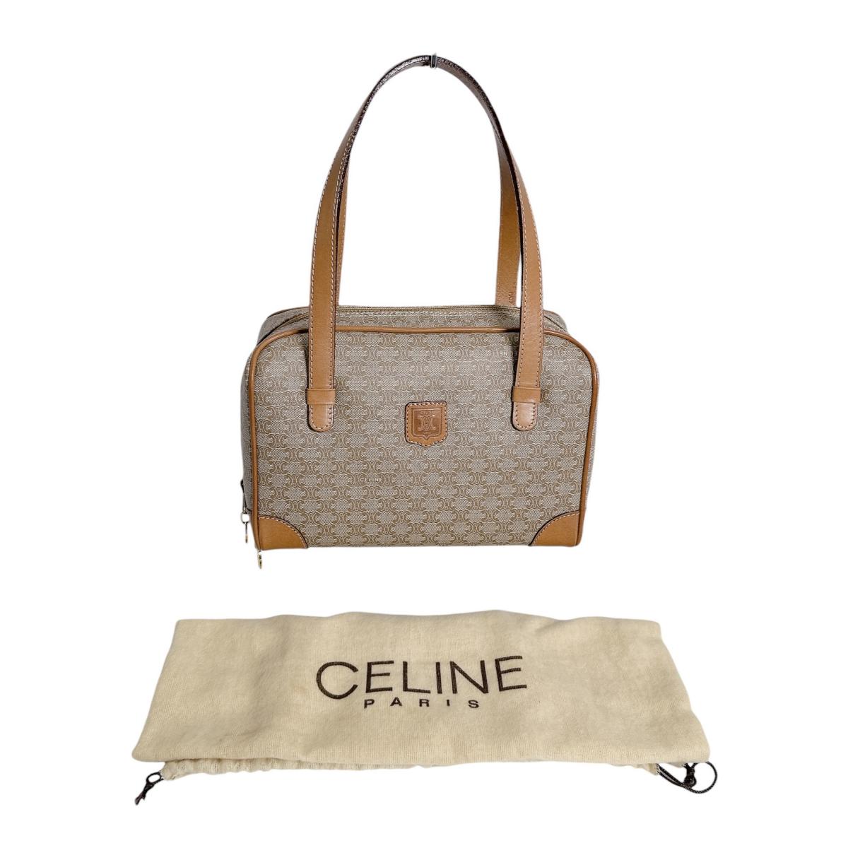 セリーヌ CELINE ハンドバッグ
 ミニバッグ トリオンフ マカダム PVC ブラウン 【SS】
 【中古】