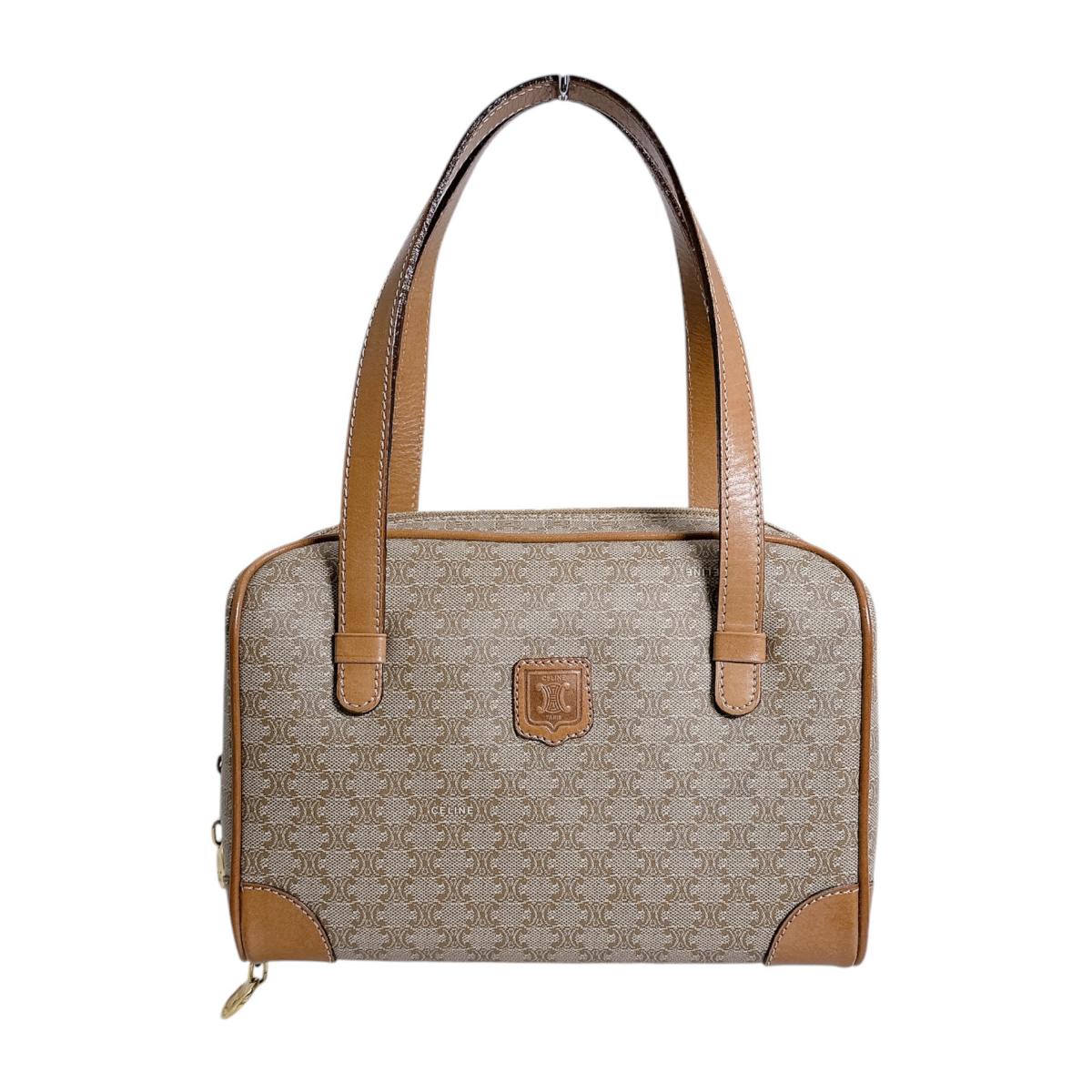 セリーヌ CELINE ハンドバッグ
 ミニバッグ トリオンフ マカダム PVC ブラウン 【SS】
 【中古】