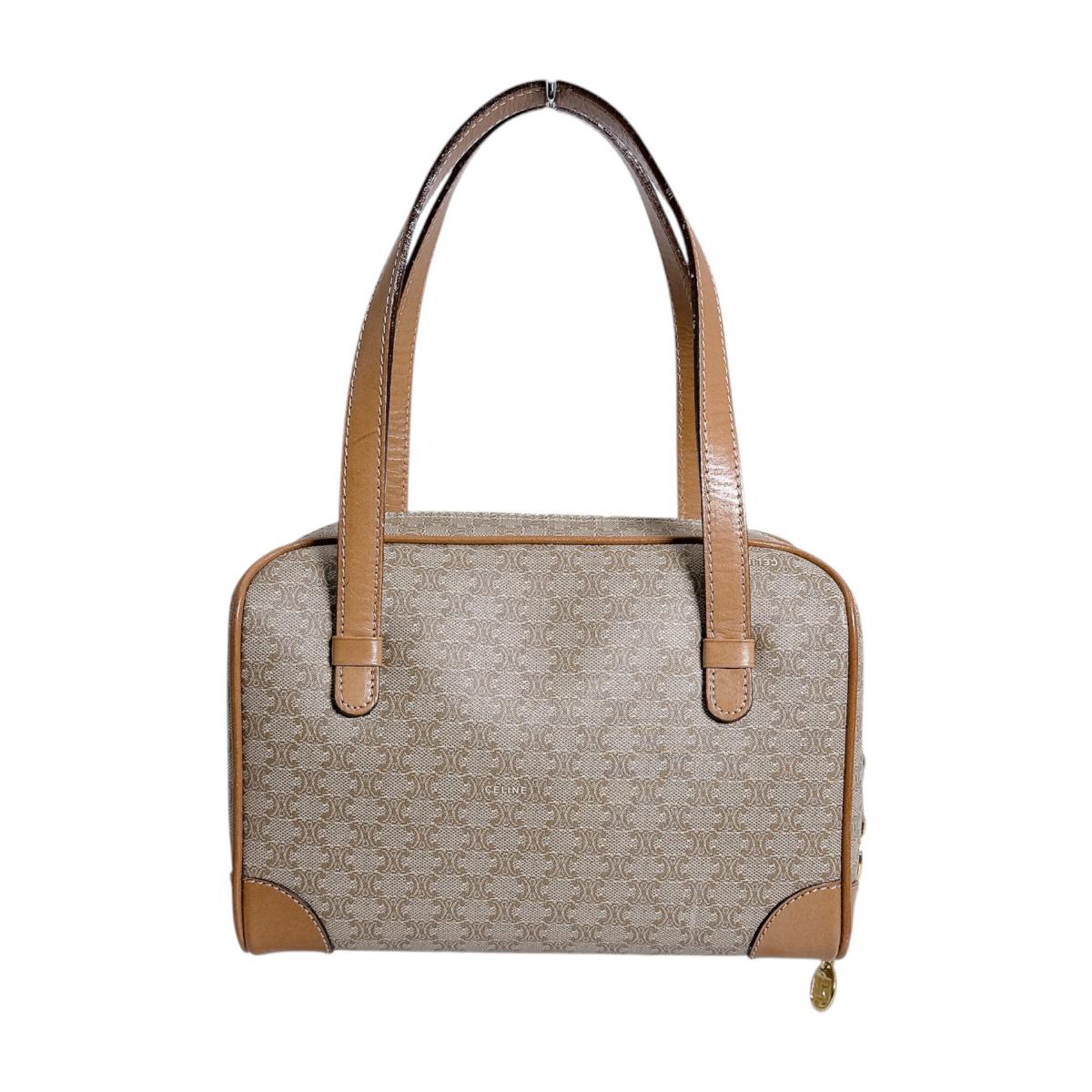 セリーヌ CELINE ハンドバッグ
 ミニバッグ トリオンフ マカダム PVC ブラウン 【SS】
 【中古】
