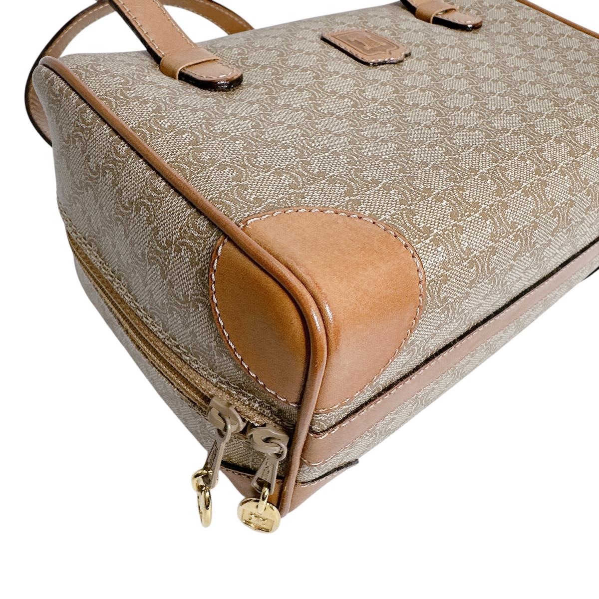 セリーヌ CELINE ハンドバッグ
 ミニバッグ トリオンフ マカダム PVC ブラウン 【SS】
 【中古】