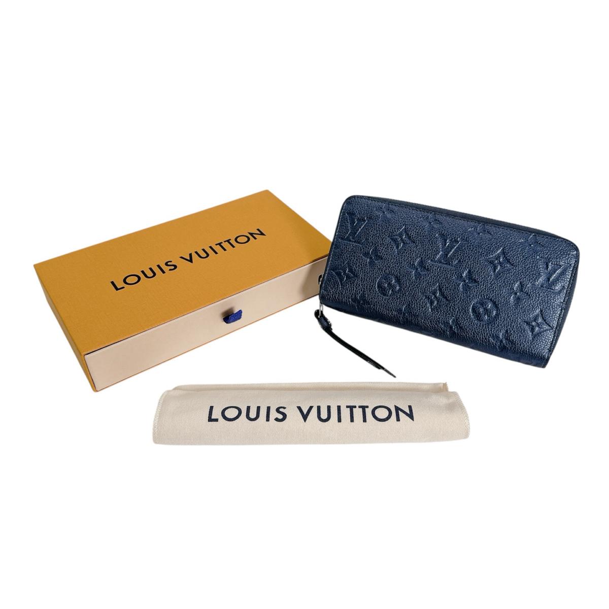 ルイヴィトン LOUIS VUITTON 長財布
 ラウンドファスナー モノグラム ジッピーウォレット モノグラムアンプラント M80958 ネイビーブルー LV
 【SS】
 【中古】