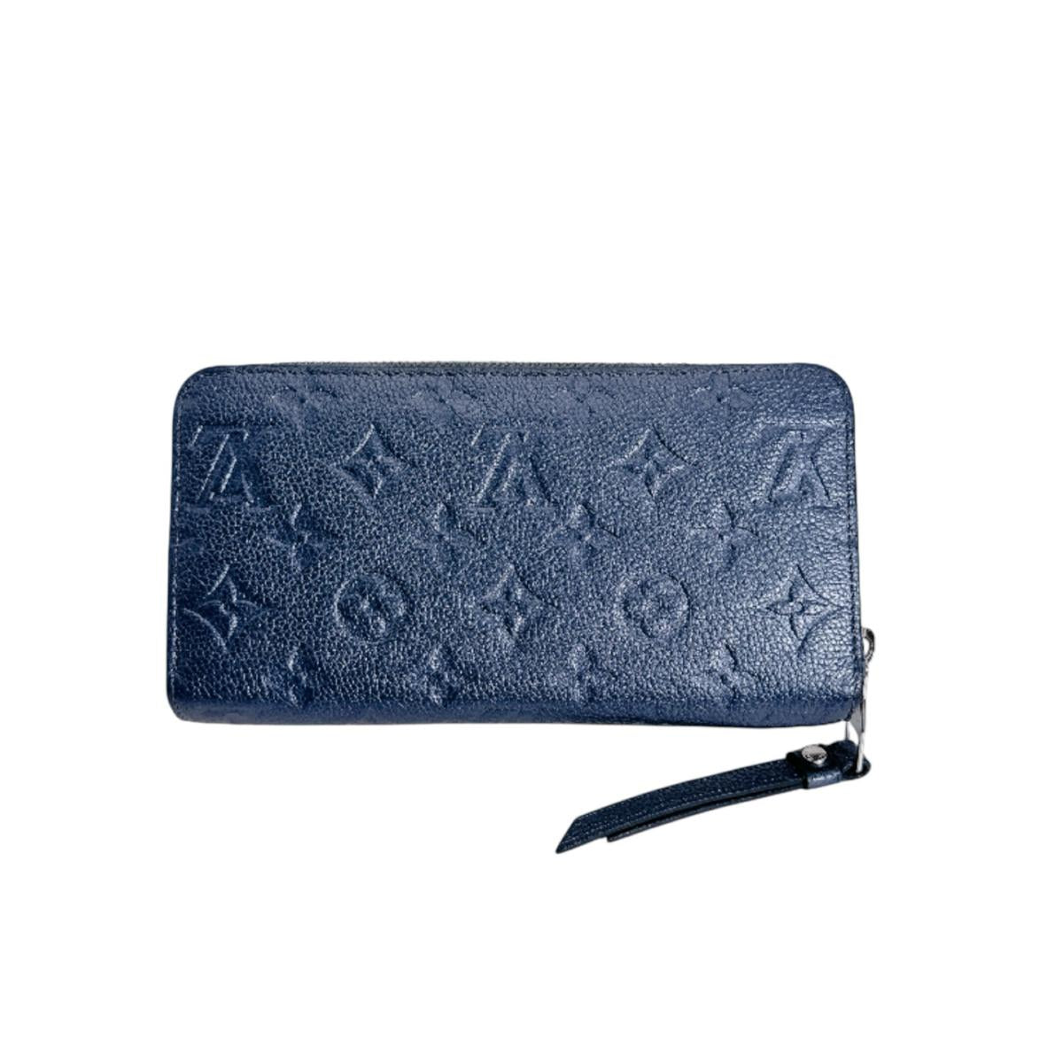 ルイヴィトン LOUIS VUITTON 長財布
 ラウンドファスナー モノグラム ジッピーウォレット モノグラムアンプラント M80958 ネイビーブルー LV
 【SS】
 【中古】